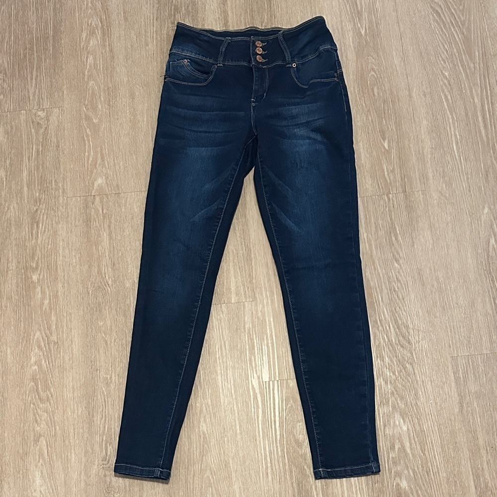 YMI Women's High Rise Dark Blue Jeans - Picture 1 of 3